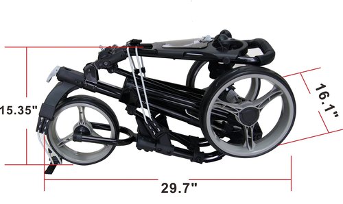 Qwik Fold 3 Wheel Push Pull Golf Cart - Patented one Second cart Open and Close Technology for Easiest Operation, Convenient Brake System, Durable Frame Design...
