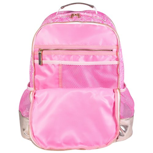 Lilly Pulitzer Large Backpack with Pockets, Adjustable Straps and Top Handle, Large Bookbag for Work and Travel (Palm Beach Playground)