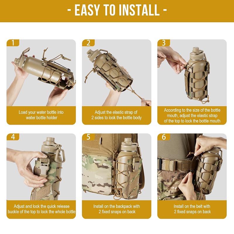 OneTigris MOLLE Water Bottle Pouch Holder CamO (18-32 oz) Variation: CamoC