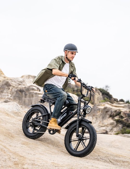 AMYET V9-G60 Peak 1500W Ebike, 48V 20Ah(960WH) Removable Battery, 72Miles &32MPH,20" Fat Tire Dirt Bike,7 Speed Gears,Dual Shock Absorber, Adults Electric Bike for Mountains, Snow, Sand, Road(Black)