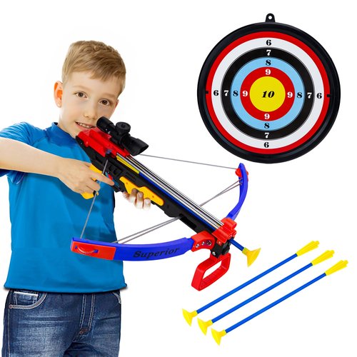 Contixo BA3 Crossbow and Arrow Archery Toy Set with Infrared, Kids Outdoor Shooting Sport Game Toys with 3 Suction Cups Arrows & 1 Target, Safe Fun Suit for Kids Boys Girls Age 3 and Up