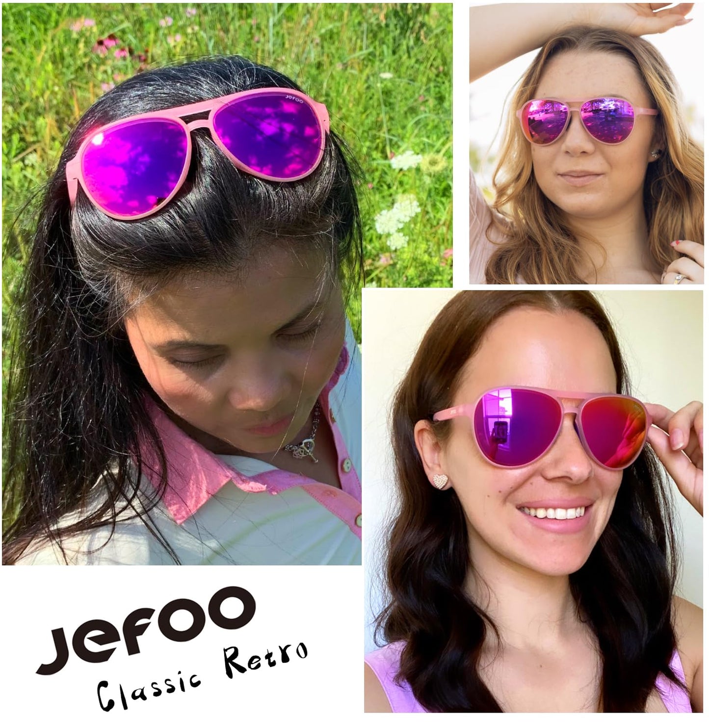 Jefoo Polarized Aviator Sunglasses for Women Men Retro Trendy Sports Sunglasses for Outdoor UV400 Protection