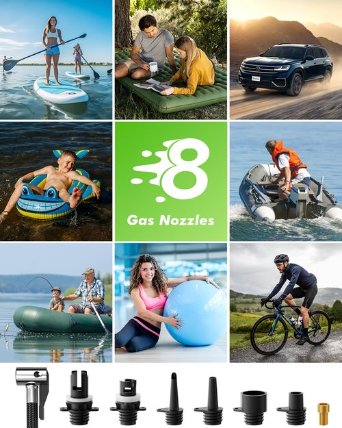 CAZITE 50PSI Paddle Board Pump Electric Portable, SUP Air Pump for Paddleboard with Auto-Off, Deflate Function, and 12V DC Car Connector for Stand Up Paddle Boards, Boats, Tents, Mattresses