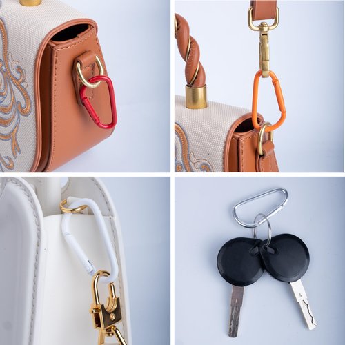 WTYONZEL 17 Pcs Colorful Cute Carabiners Keychain Clip,D Spring Clip Aluminum Hook Accessories Snap Link Key Chain Ring Hook