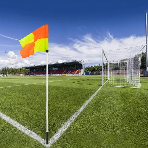 Spring Loaded 5FT Corner Flags for Soccer Field Set with Storage Bag, Universal Adjustable Speed and Agility Training Equipment, Soccer Agility Poles-White