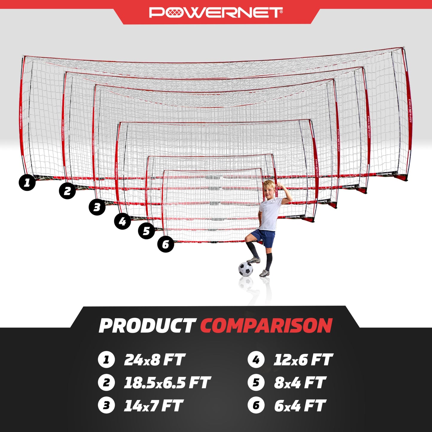 PowerNet 12x6 FT Portable Soccer Goal