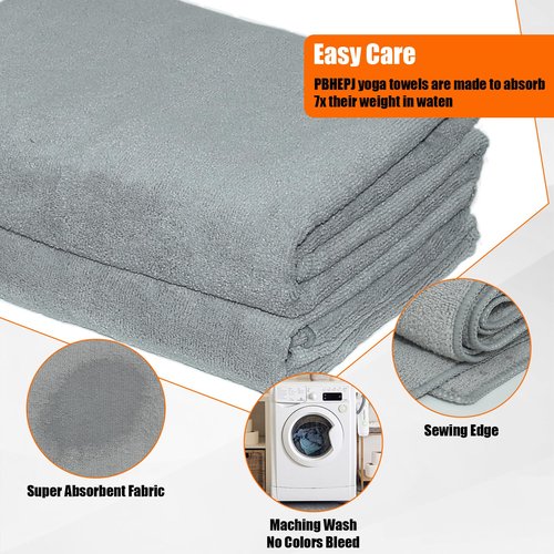 PBHEPJ 4 Pack Hot Yoga Towel, Yoga Mat Towel with Grip Dots (72"x 24"), Microfiber, Super Absorbent Towel Non-Slip for Hot Yoga, Exercise, Fitness, Pilates Gear