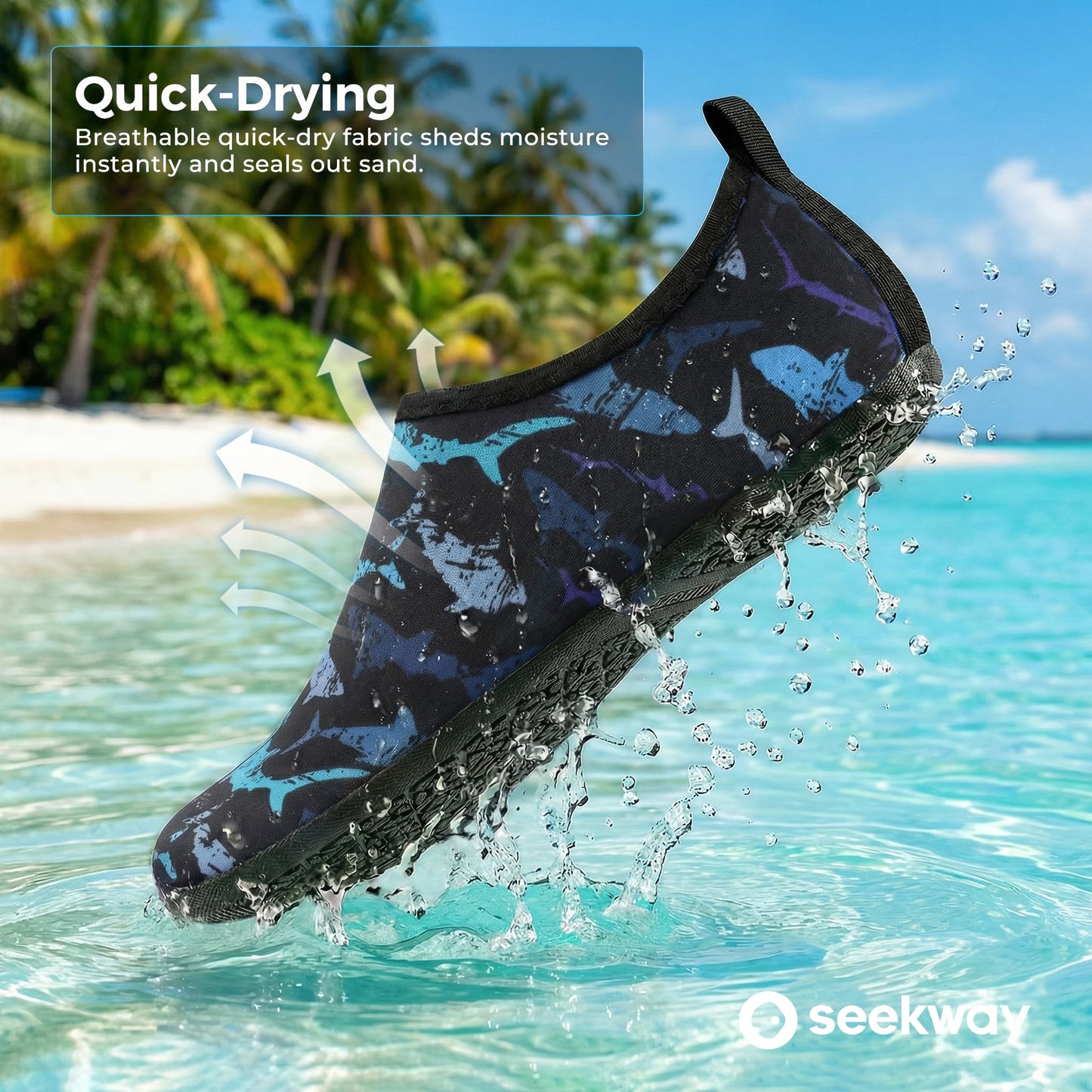 SEEKWAY Water Shoes Barefoot Aqua Socks Quick-Dry Non Slip Shoes for Beach Swim Pool River Boating Surf Women Men Bird SK002(U)