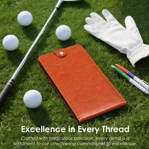 Femlotank Magnetic Golf Scorecard Holder All-in-One, High-End Leather Golf Yardage Book Holder, Scorecard Book Yardage Book Cover Universal Fit for Scorecard, Golf Accessories Fit for Most Back Pocket