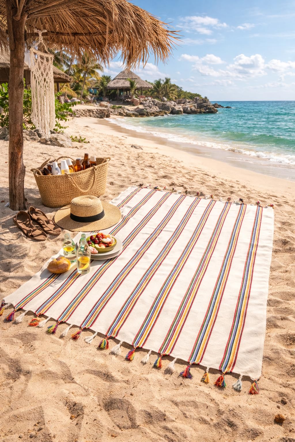 Morrocan Beach Towels | Cotton Blanket Throws, Easy to Carry, Sand Free, Absorbent, Quick Dry, Turkish Towels for Travel Camping Bath Sauna Beach Gym Fitness Pool Yoga SPA by Lahammam (1, Cordoba)