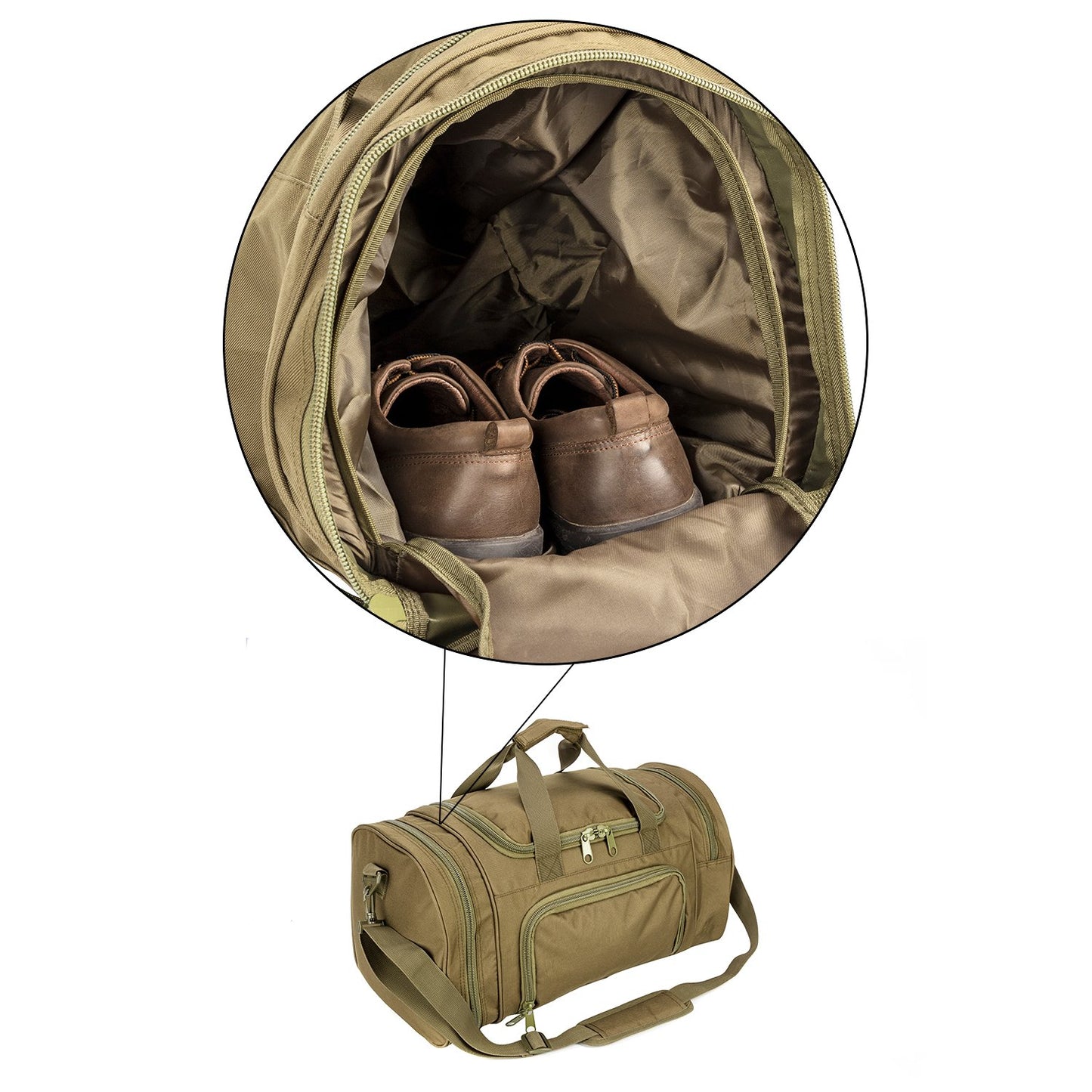 ZSearARMY Gym Duffel Bag for Men Sports Duffel Bag with Shoe Compartment (GREEN-Model A)