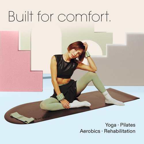Bala Yoga Mat for Home Gym, 5mm (Sand) - Non Slip Exercise Mat for Home Workout, Stretching, Pilates, Aerobics & Floor & Fitness Work Out - Indoor Exercising Mat