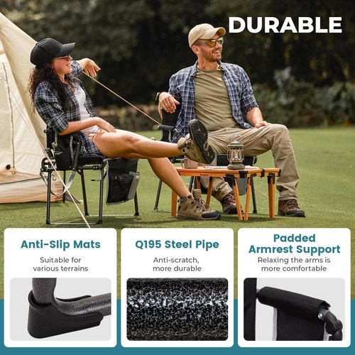 FUNDANGO Portable Stadium Seats with Back Support, Folding 2 in 1 Wide Bleacher Chair with Large Pocket and Cup Holder for Sport Events Concerts