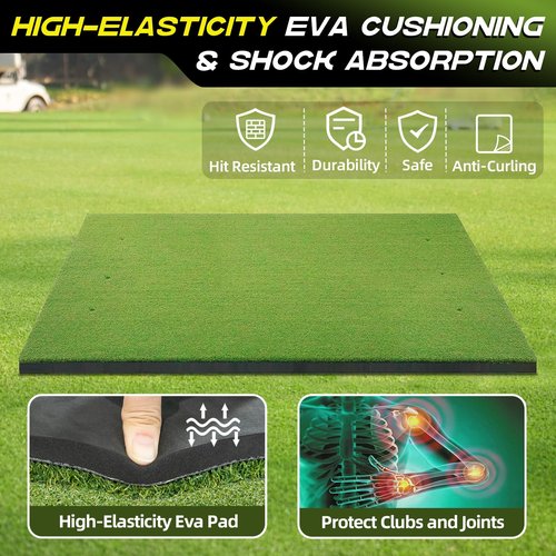 Golf Mat 36mm Thickened: 5x4ft Heavy-Duty Golf Hitting Mats Practice Outdoor/Indoor, Elite Dense Artificial Turf Matt Training Aid for Backyard/Garage/Driving Range/Simulators, Ideal Gifts for Men