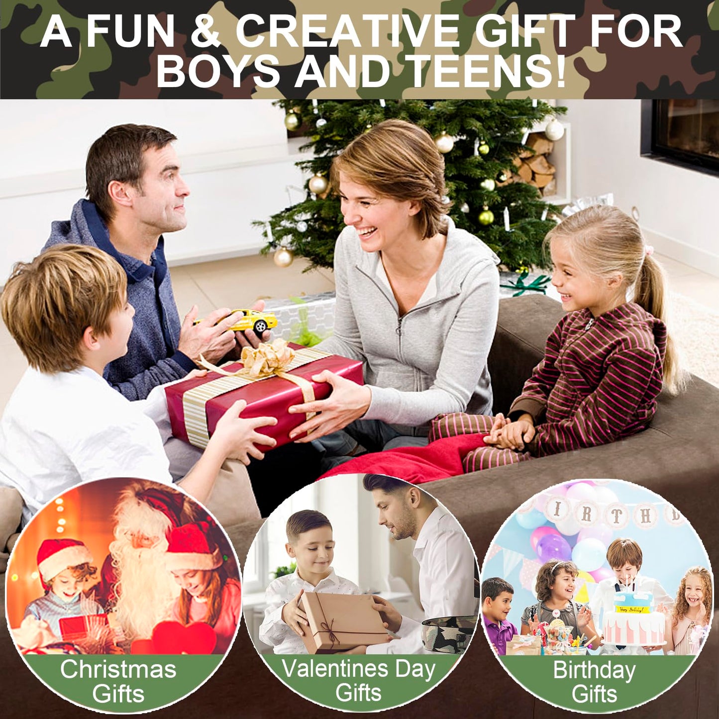 Fun Gift Ideas for Teen Boys - Unique Birthday Gifts for Kids, Novelty Stocking Stuffers Party Favors & Summer Activity Gifts for Children, Boxing Game for Hand-Eye & Foot Coordination Training, Camo