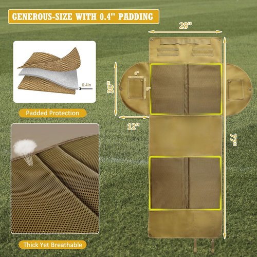 Shooting Mats Prone Padded with Side Flaps–1000D Nylon Waterproof Tactical Shooting Mat with Thick Padding, Extra Large Foldable Roll Up Non-Slip with Bipod Holder&Gear Pockets for Long Range Hunting