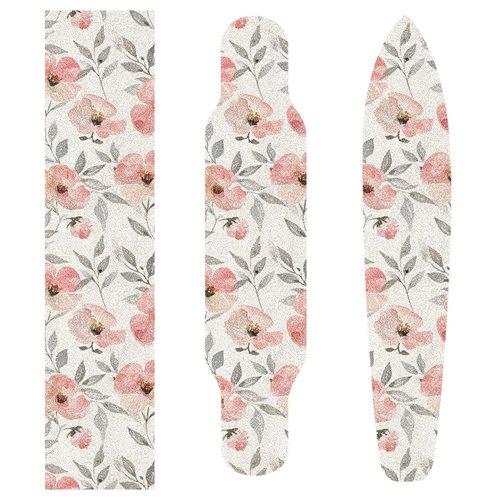 Bolaz Skateboard Grip Tape Sheet Design Deck Longboard Griptape Pastel Pink Flower Non Slip Tape Waterproof Sandpaper Scooter 33" x 9"