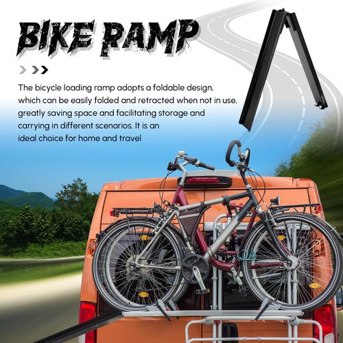 Silipull Bike Rack Loading Ramp, Folding Ramp, Bridge, Fit for Electric Bicycles, Wide Tire Bicycles, Mountain and Road and Ordinary Bikes