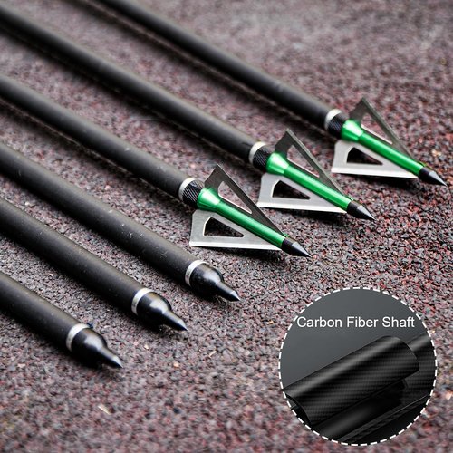 LWANO 100% Pure Carbon Crossbow Bolts Arrows 20 Inch Archery Arrows 12 Pack and 6 Pack Hunting Crossbow Broadheads kit for Hunting & Target Practice