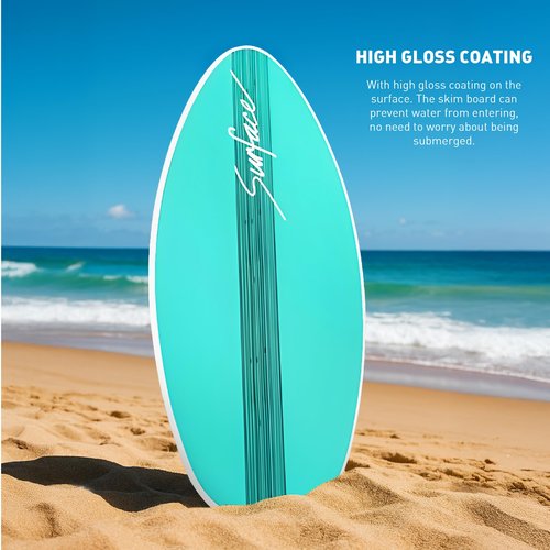 Skimboard Surface Brand - 40 Inch Skim Boards for Beach Adults ＆ Kids, High Gloss Coat Wooden Skim Board for Beginners, Durable Lightweight Wood Body Board