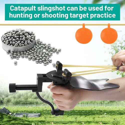 ZHUOCE Fishing Slingshot Kit with Reel Wrist Support Slingshot for Adult Archery Catapult with Arrows Fishing Darts and Rubber Bands Steel Smmo