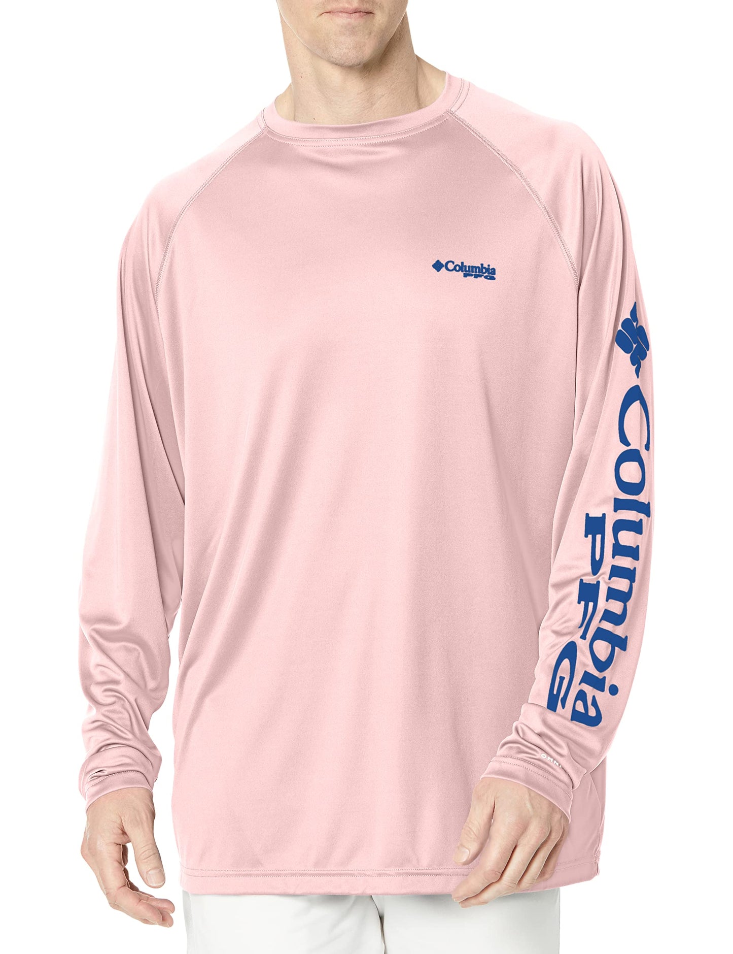 Columbia Men's Terminal Tackle Long Sleeve Big Shirt, Cherry Blossom/Vivid Blue, 3X