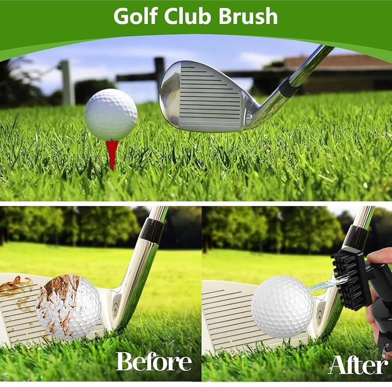 7Pcs Golf Accessories Kit with Towel, Cleaner, Diver Tool, Score Counter & Black Variation