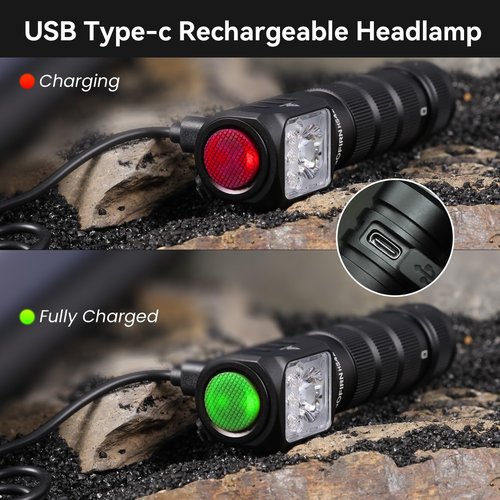 sofirn Rechargeable Headlamp with Red Light Mode 2-Way Clip HS42-2100 Lumen Head Lamp Super Bright LED -Type-C Charging Port- IP66 Waterproof - Hiking&Outdoor Camping&Car Repair