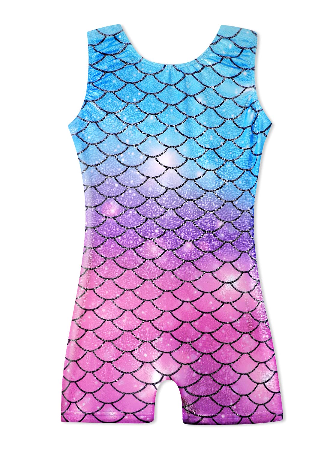 HOZIY Mermaid Leotards for Girls Gymnastics Toddler Kids Leo 1t 2t Sparkly Biketards Blue Pink Purple Pinkish Rainbow Ombre Gradients Tumbling Outfits Leotardos Para Gimnasia Ninas