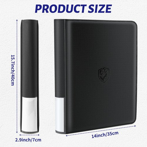 TRUGQ Toploader Binder Holds 324 Toploaders | 20 Toploaders |Waterproof PU Leather + Anti-Yellowing PP Inserts | Ridge Tab Sorting Portable top loader binder for cards (For Sports/Game Cards)