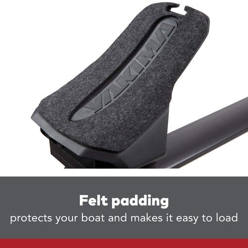 YAKIMA, DeckHand Roof Mounted Boat Rack for Vehicles, One Size Set of Mounts