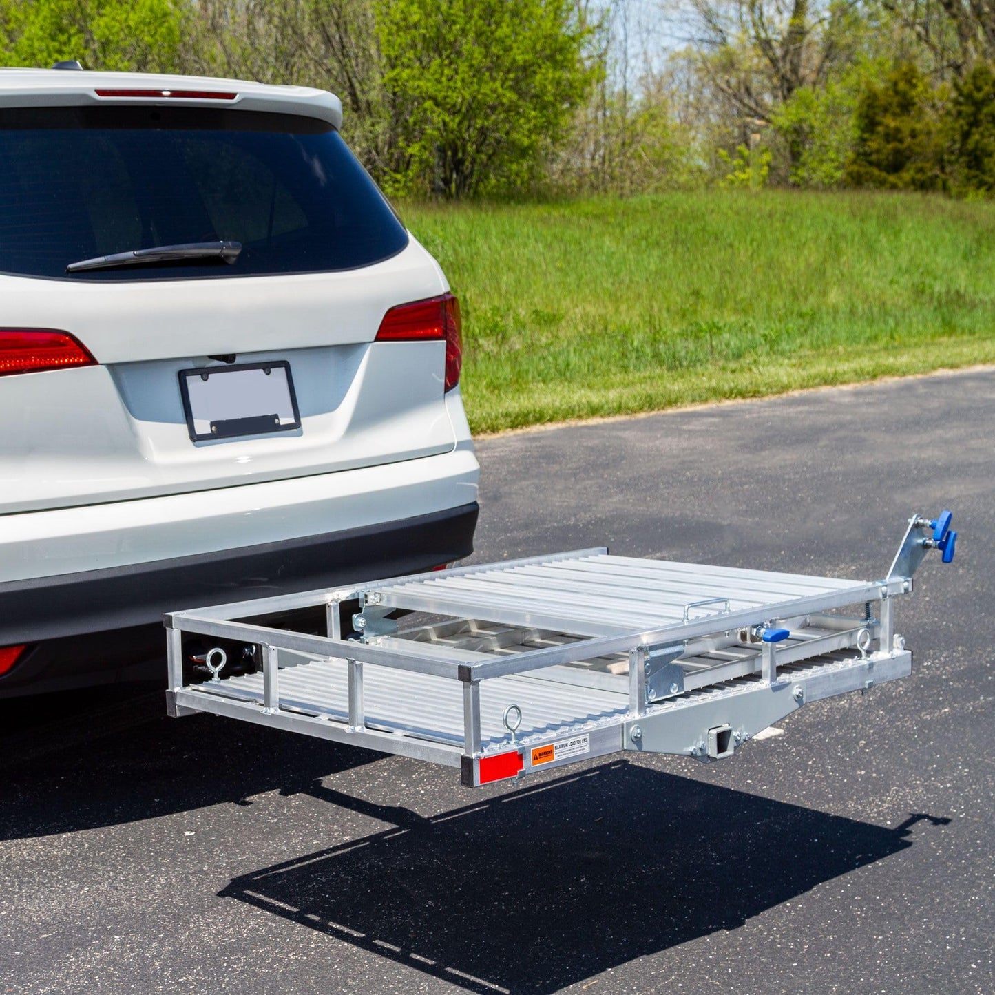 Scooter, Wheelchair Hitch Carrier w/Ramp, 500 lb Capacity, Silver Spring