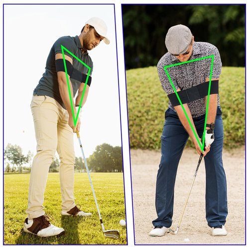 Giantree 2 PCS Golf Connection Band, Golf Swing Trainer Aid, Elastic Swing Correcting Trainer Band for Beginners Practice