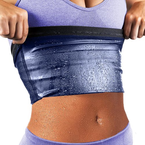 Sweat Waist Trimmer Trainer Belt Wrap Belly Sweat Band Sauna Slimming Belt for Women Lower Belly Fat Plus Size Deep Blue