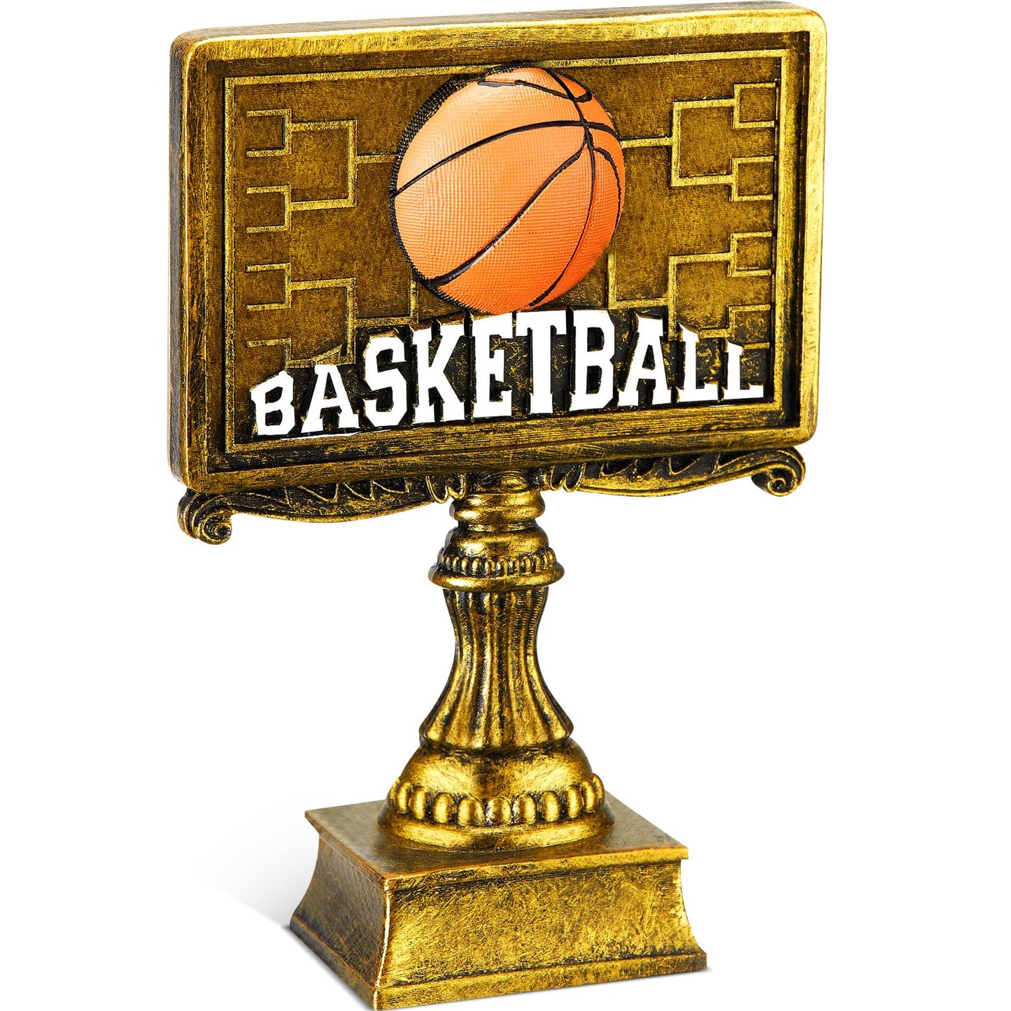 Wiwiqing 1 Pack March Basketball Bracket Trophy Basketball Winner Award for Madness Challenge Tournament Funny Recognition Trophy Appreciation Gift for Champion Winner Friends Prizes (Gold)