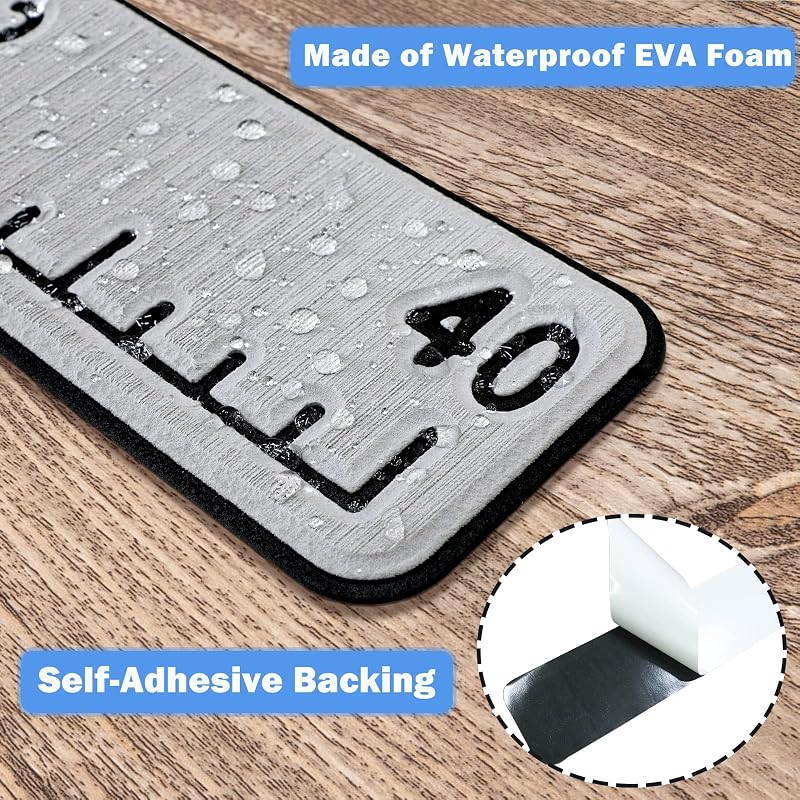 40in Fish Ruler for Boat with Self-Adhesive Backing – EVA Foam Measuring Board (Light Grey)