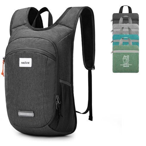 HALOVIE Small Hiking Backpack 10L Packable Lightweight Daypack Foldable Travel Back Pack for Women Men(Black)