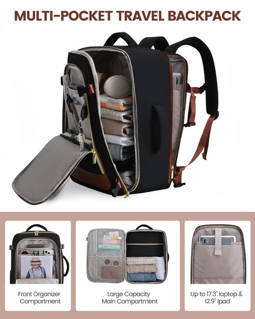 LOVEVOOK Travel Backpack for Women, 40L Carry On Backpack for Airplanes