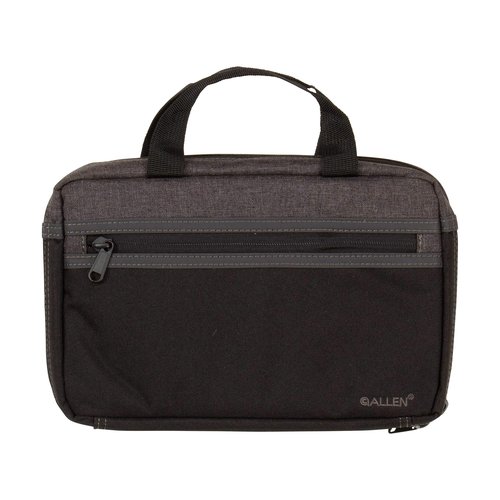 Allen Company Jackson Double Attaché Handgun Case, Fits All Auto Loaders and Revolvers, 2 Separate Internal Pockets, Front Zippered Pocket, 11.75 L x 7.5 H x 2 W inches, Black/Gray