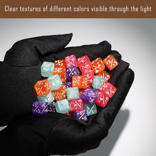 FIGURESLAB 108PCS MTG Keyword Counters Tokens & 12mm MTG Life Counter Dice Set for Magic Card with Box, Compatible with Magic CCG Card Gaming Accessories