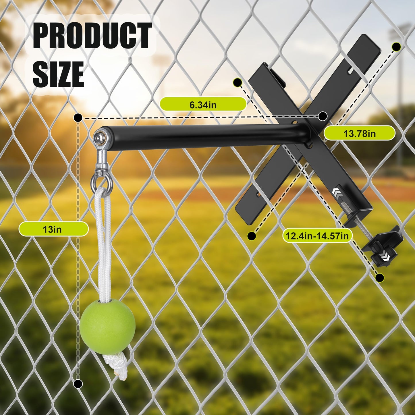 Hikeen Portable Baseball Swing Trainer with Auto Reset Tethered Ball - Baseball/Softball Hitting Trainer for Solo Batting Practice, Easy Fence Mount Setup for All Ages