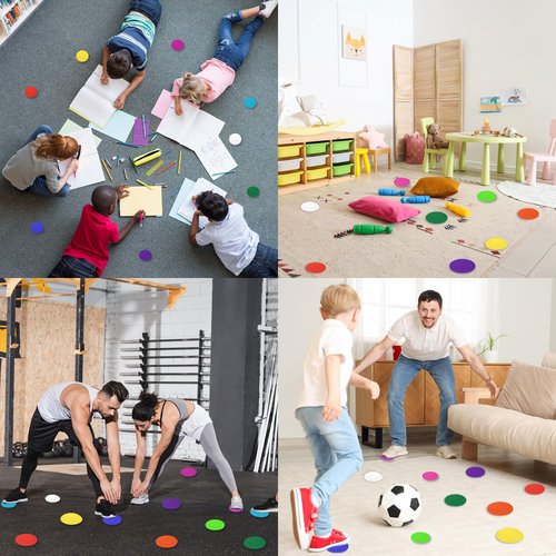 uxcell 30 Pcs Carpet Spot Markers, 4 Inch Non-Slip Rubber Agility Markers for Classroom Carpet, Circles Spots Dots for Football, Basketball Training Markers, Green