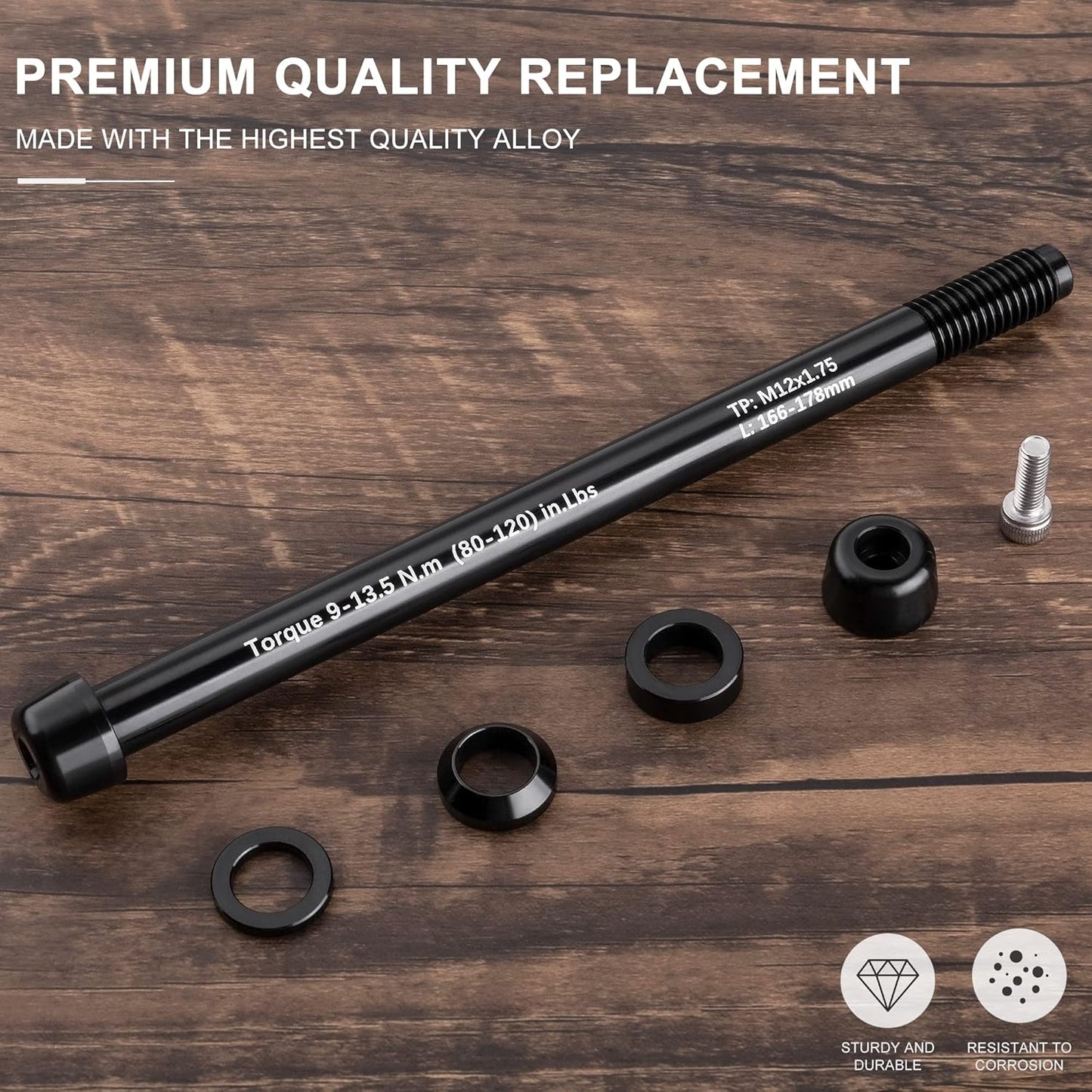 12mm Thru Axles for Bike Trainers - M12 x 1.0/1.5/1.75 Thru Axle Adapter for Rear Wheel Attachment Trainer - Bike Trainer Thru Axles Adapter