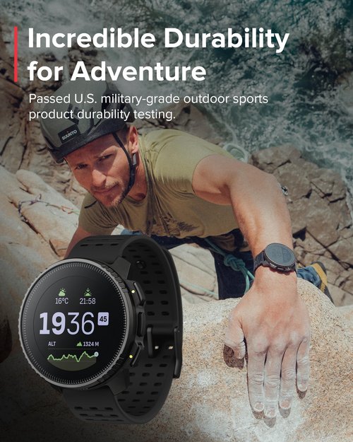 SUUNTO Vertical GPS Sports Watch, Premium Multisports Watch w/1.4 inch Touchscreen & 95+ Training Workout Analysis, Heart Rate & Sleep Tracking, 60-Day Battery Life, Dual-GNSS, Free Offline Map, Black