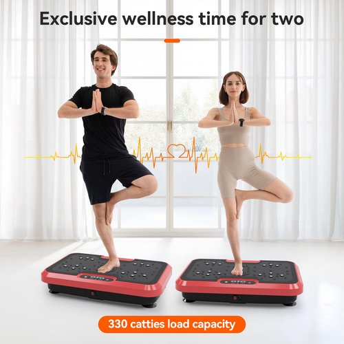 Vibration Plate Exercise Machine, Vibration Plate for Lymphatic Drainage Weight Loss, 999 Gear Shaping Vibrating Plate, Full Whole Body Workout Vibration Platform with Handles for Home Fitness (RED)