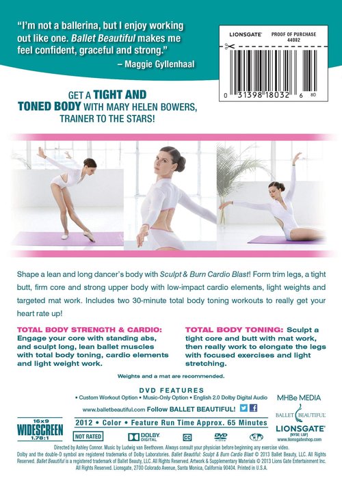 Ballet Beautiful Workout DVD 2 Pack - Sculpt & Burn Blast and Cardio Fat Burn. Mary Helen Bowers Barre Dance Inspired Fitness DVD Bundle