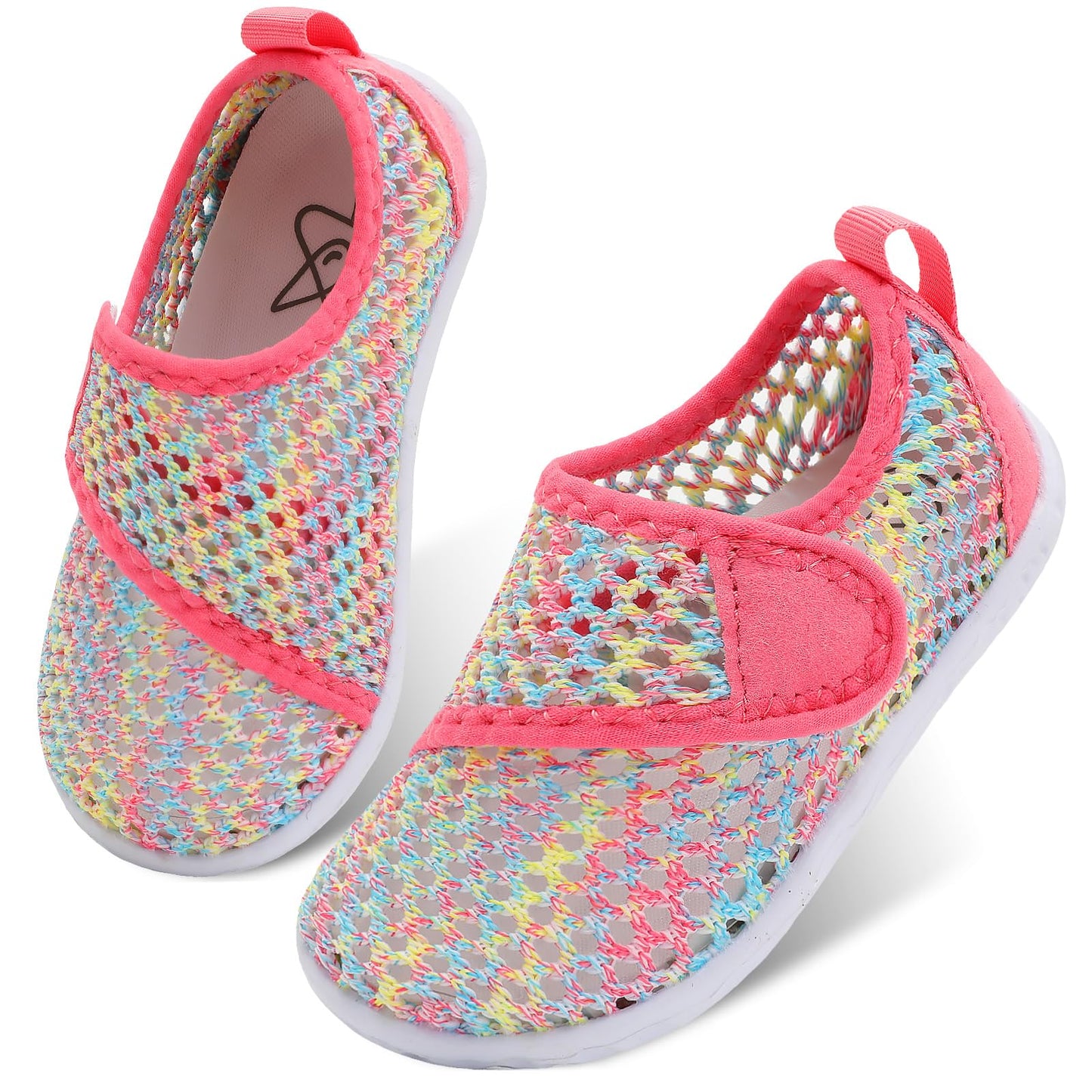 LeIsfIt Kids Water Shoes Toddler Girls Boys Swim Shoes Outdoor Quick-Dry Breathable Aqua Socks for Beach Pool Surf, Colorful, 12 Little Kid