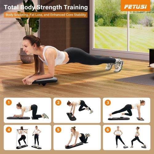 Pilates Board,Foldable Pilates Reformer Sets with Timer,Multifunctional Abdominal Pilates Board for Home Workout Equipment,Portable Ab Board Trainer Pilates Exercise Machine, Pilates Board for Women