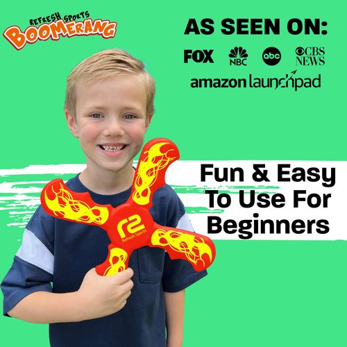 Boomerang for Kids - It Really Does Fly Back - Fun & Easy to Use Toy Gifts for Boys & Girls - Soft Foam Design Allows for Safe Play Perfect Beginner Toy Gift Idea & Kids Boy Birthday Party Activity