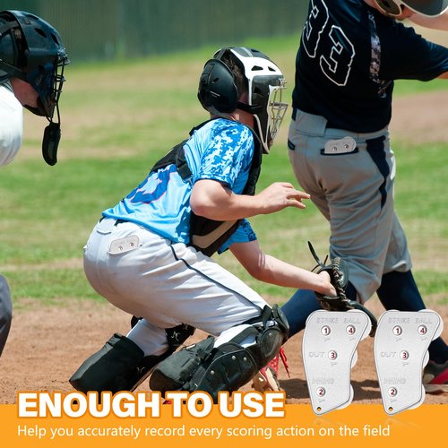 Lenwen Stainless 4 Wheel Baseball Umpire Clicker Indicator Gear Practical Baseball Counter Clicker for Scorekeeper Recording Outs and Innings Balls(1 Pack)